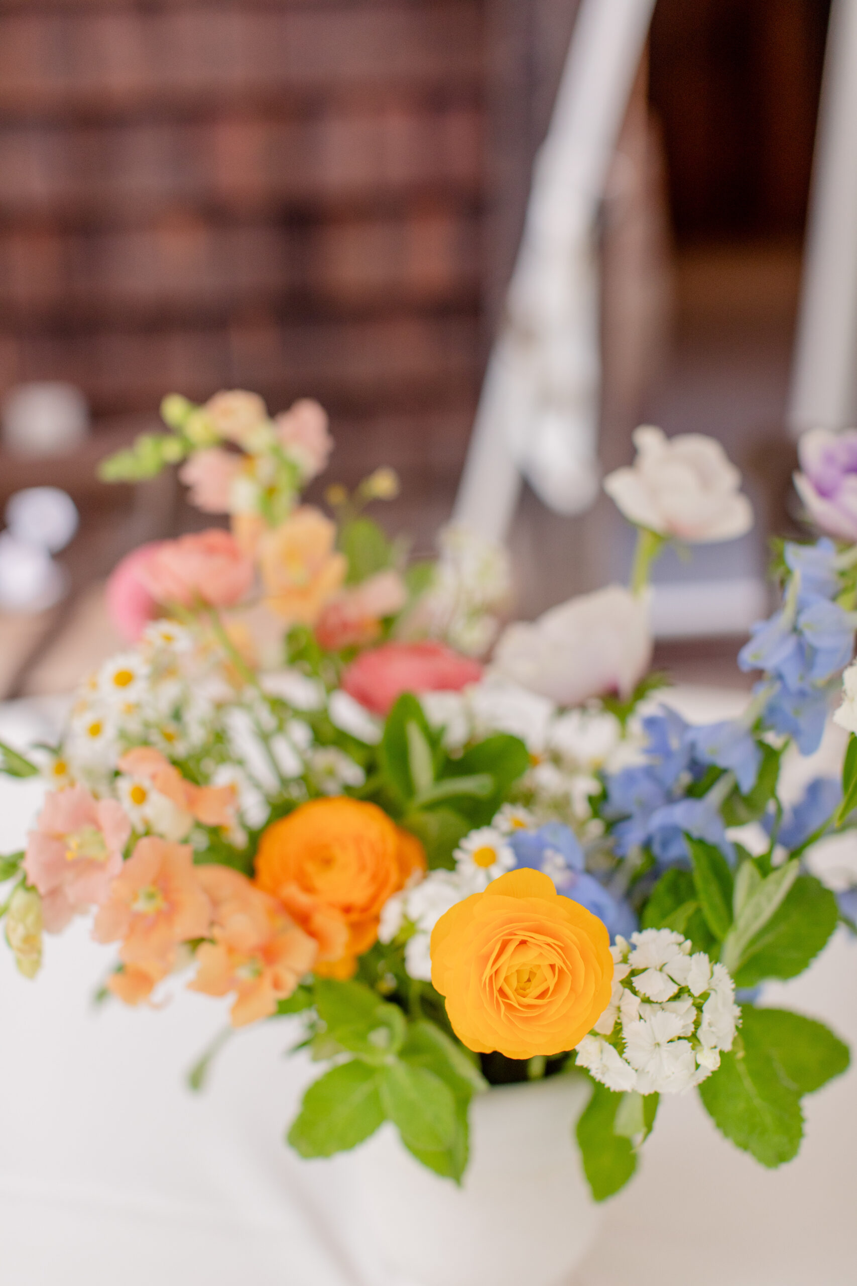 close up shot of floral arrangement