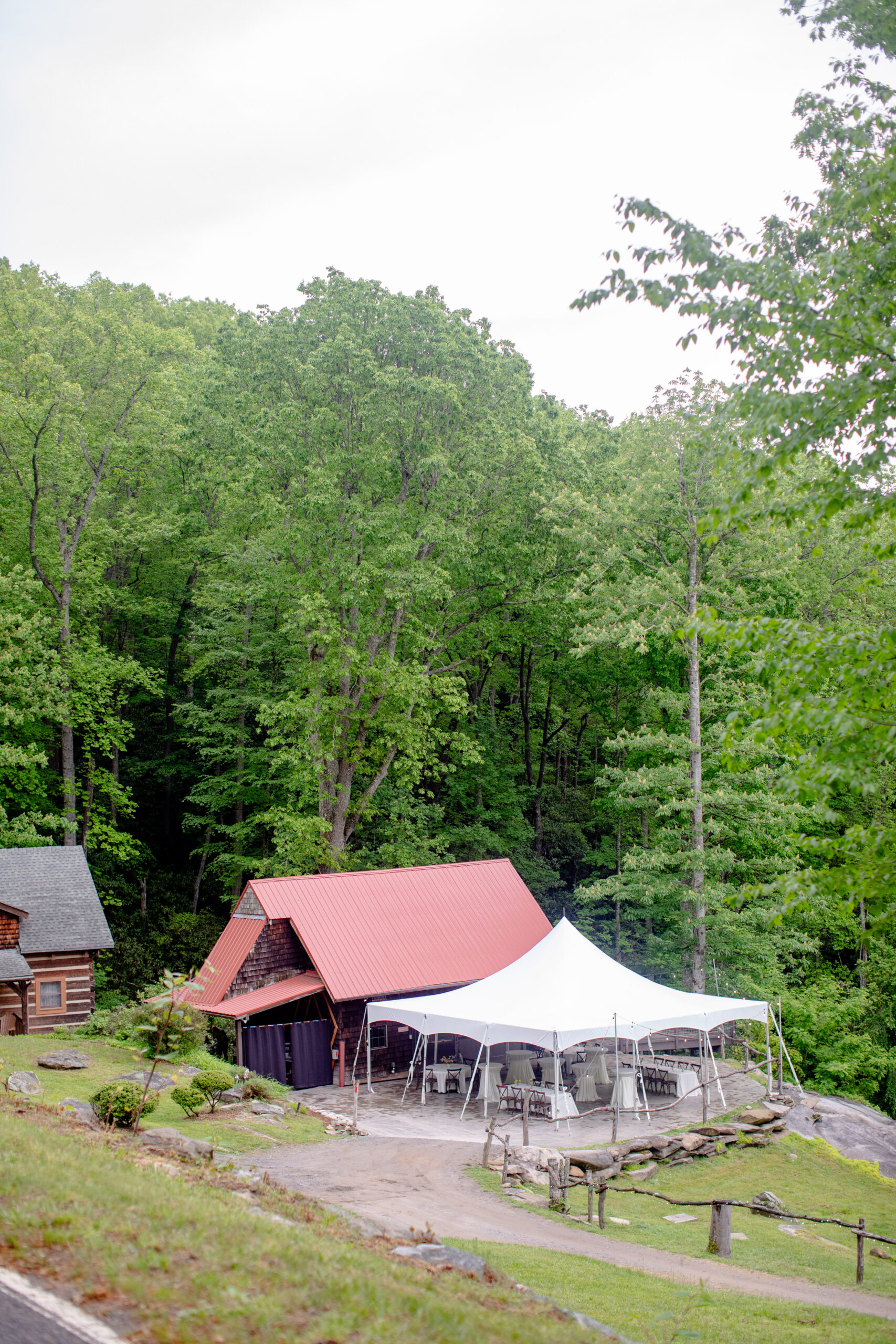 reception tent at wedding venue