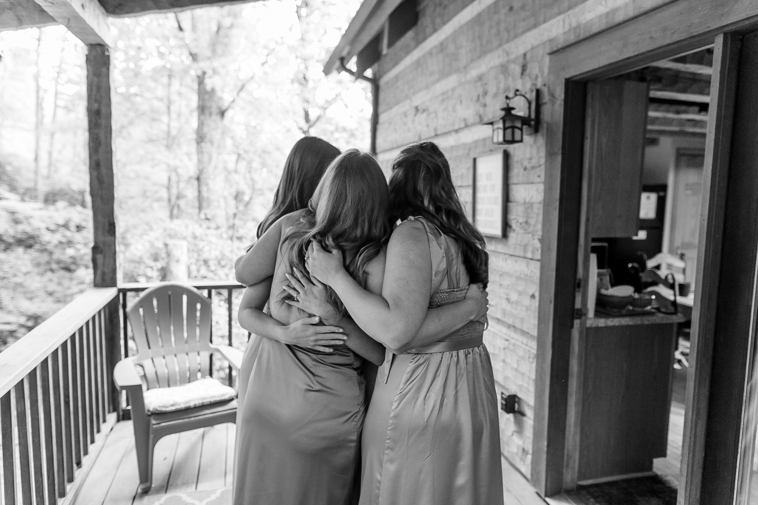 photo of bridesmaids in black and white